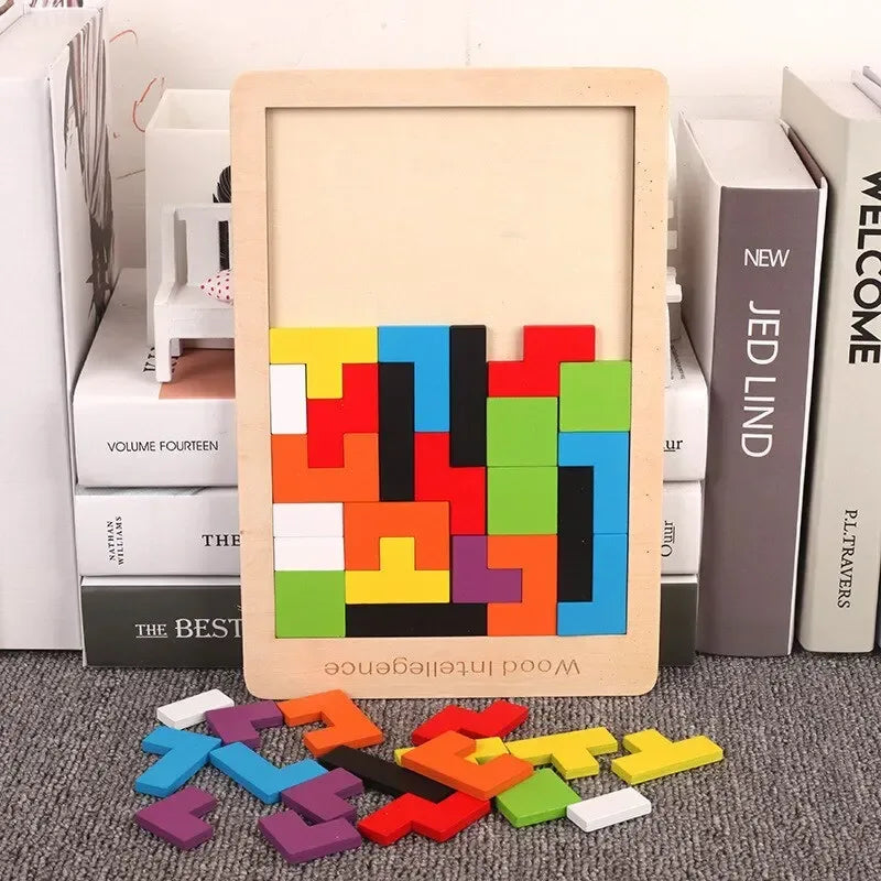 Wooden Tangram Puzzle Set – Early Education Logic Toy - Urbizia