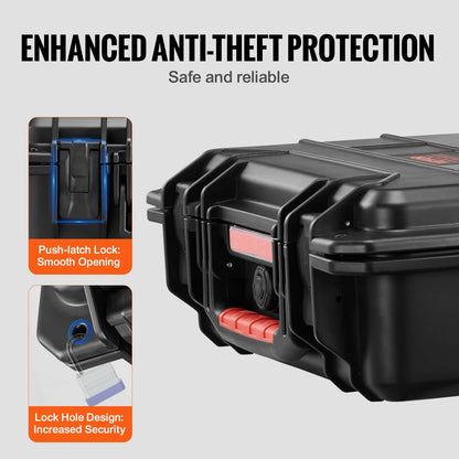 SucceBuy IP67 Weatherproof Hard Case Heavy Duty Protective Case w/ Pre-cut Foam and Handles for Travel Hunting Military Cameras
