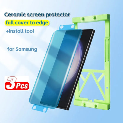 3pcs Ceramic Hydrogel Film For Samsung Galaxy S26 S25 Ultra S24 S23 S22 S21 S20 Plus/Ultra Screen Protector +Install Kit