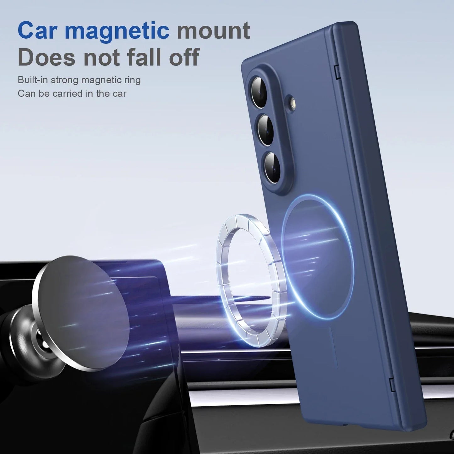 Hinge Protective Magnetic Phone Case for Samsung Galaxy Z Fold 7 6 5 4 3 5G for Magsafe Fold7 Fold6 with Screen Protector Cover