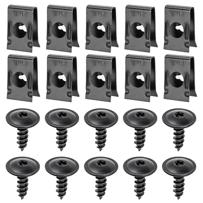 Car Self-tapping Screw Fasteners Auto Metal U-shaped Spacers Self-Tapping Screws Kit Car Motorcycle Modification Accessories
