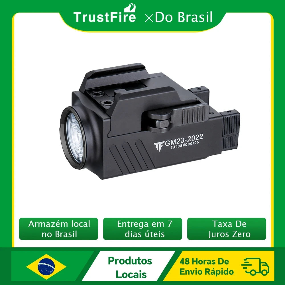 Trustfire GM23 Tactical LED Flashlights Mini Pistol Lights 800 Lumens USB Rechargeable Quick Release Handgun 1913/GL Rail