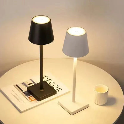 Rechargeable LED Table Lamp Touch Switch 3 Levels Dimmable Desk Lights Bar Club Dinner Creative Decorative Ambient Lighting - Urbizia