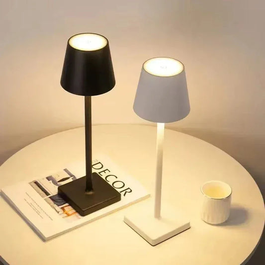 Rechargeable LED Table Lamp Touch Switch 3 Levels Dimmable Desk Lights Bar Club Dinner Creative Decorative Ambient Lighting - Urbizia