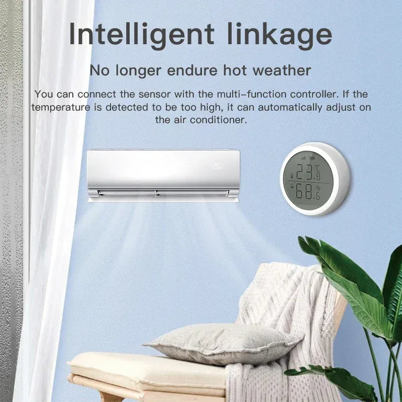 Tuya ZigBee Temperature and Humidity Sensor With LCD Smart life APP Google Alexa Voice Control Support Multi-mode Gateway Option - Urbizia