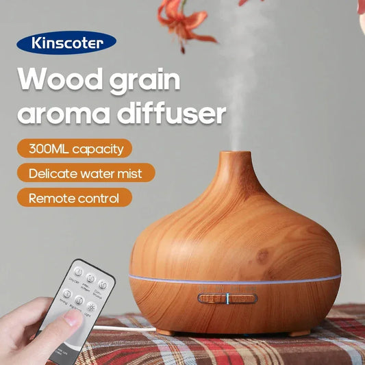 Wood Grain Aromatherapy Diffuser USB Humidifier Desktop Air Purifier Aroma Cool Mist Difusor/Essential oil set - Urbizia