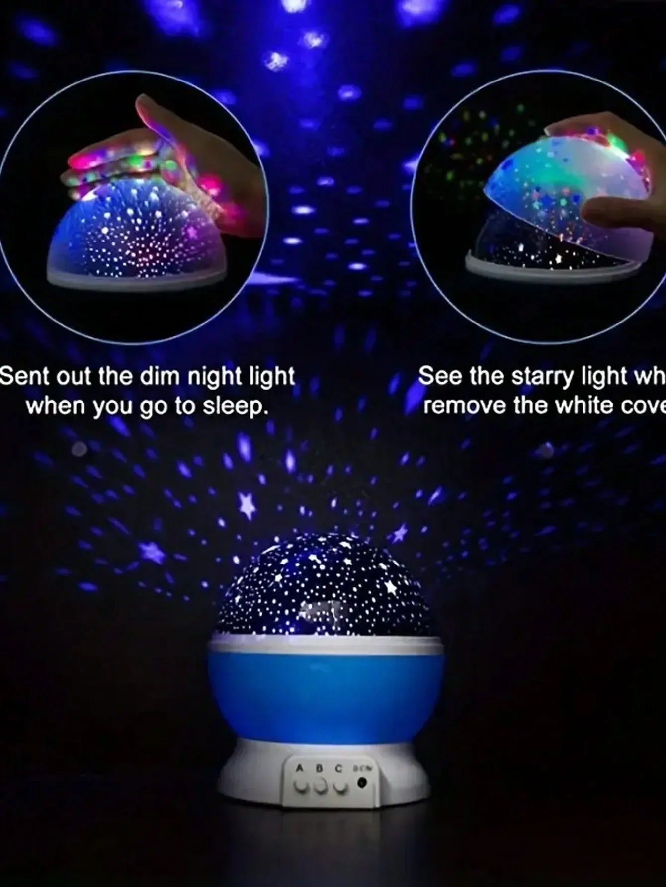 360° Rotating LED Star & Moon Projection Lamp, Suitable For Room Decor, Birthday Gift For Boys And Girls,Perfect gift