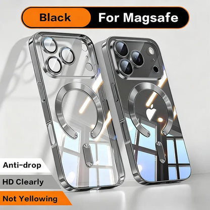 iPhone MagSafe Clear Case – Plating Soft TPU Magnetic Cover