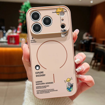 Hanging Astronaut Pattern Case For iPhone 17 Pro Max Magnetic For Magsafe Skin Feeling Cover For iPhone 16 Pro Max 15 14 13