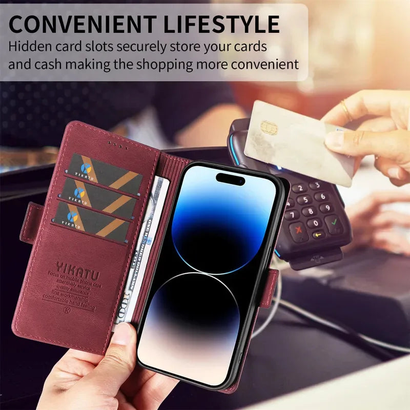 Magnetic Flip Wallet Case For Samsung Galaxy S8 S9 S10 Plus S20 S21 FE S22 S23 S24 S25 Ultra Holder Leather Stand Book Bag Cover