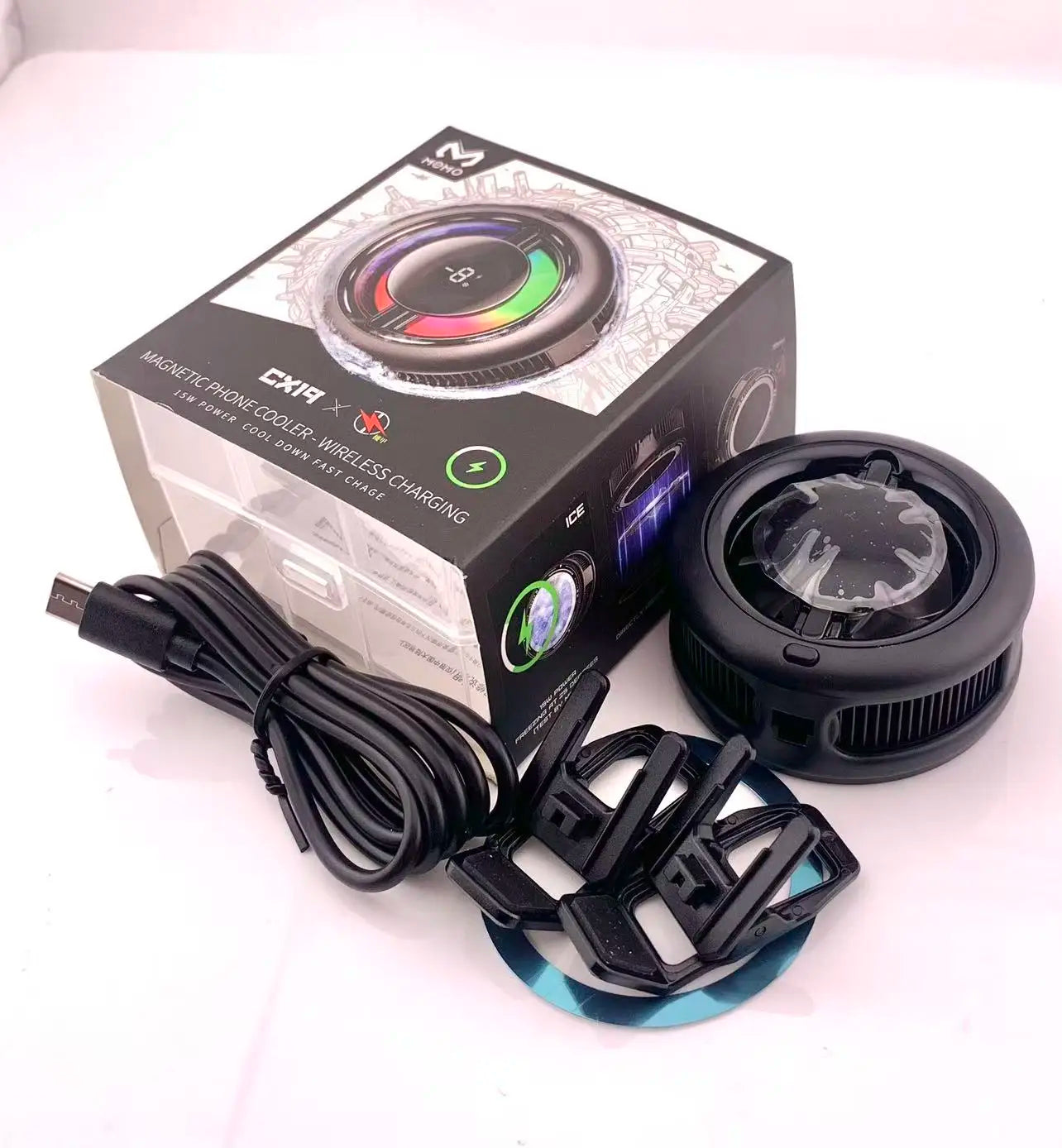 MEMO CX19 Magnetic Wireless Charger with Phone Cooling Fan 15W