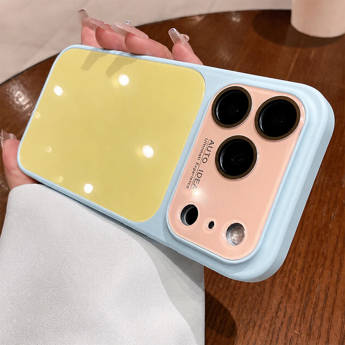 Fashion Dopamine Color-Block Phone Case, Tri-Color Shockproof Protective Cover with Anti-Fingerprint Finish, Raised Camera Lens Protection and Covered Buttons, Compatible With iPhone 13/14/15/16/17/18 Pro Max, Air, Pro and Pl