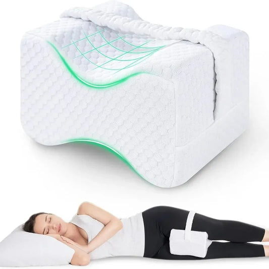 Knee Pillow for Side Sleepers with Straps, Soft Memory Foam Leg & Knee Pillow, memory foam leg pillow for side sleepers