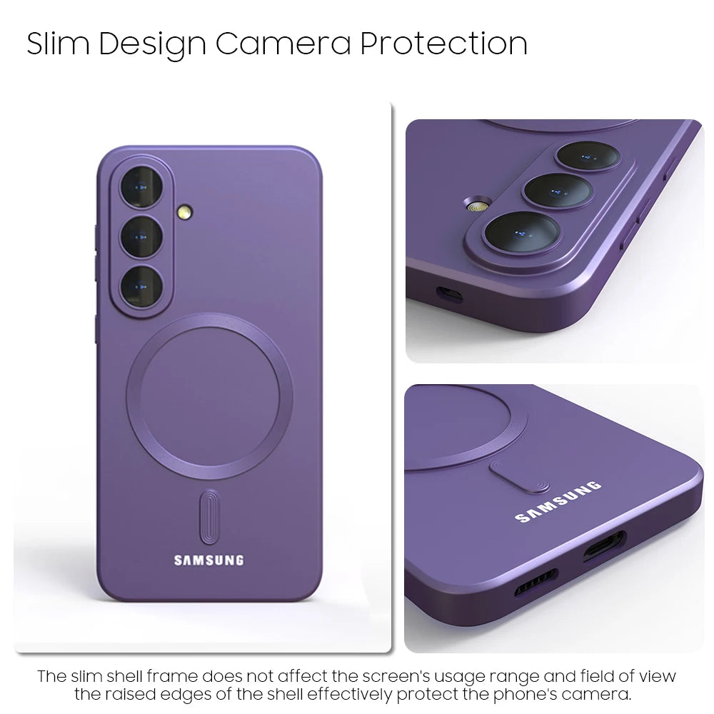 For Magsafe Silicone Case for Samsung Galaxy S26 S25 S24 S23 Ultra S22 Plus S21 FE A57 A56 A55 A37 A36 A17 A16 Magnetic Cover