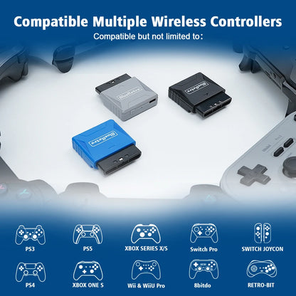 RetroScaler Mini Blueretro Receiver Adapter for PS1 PS One PS2 Compatible with 8bitdo PS4 PS5 Xbox Series X Wireless Controller