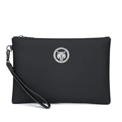 Men Clutch Bag Tiger's Head Silver Fashion Casual Business Soft Pu Leather Phone Handbag Luxury Male Envelop Leather Day Clutch