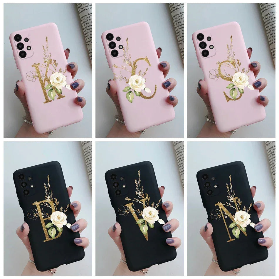 Flower Alphabet Soft TPU Case for Samsung Galaxy A Series