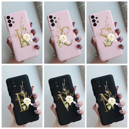 Flower Alphabet Soft TPU Case for Samsung Galaxy A Series
