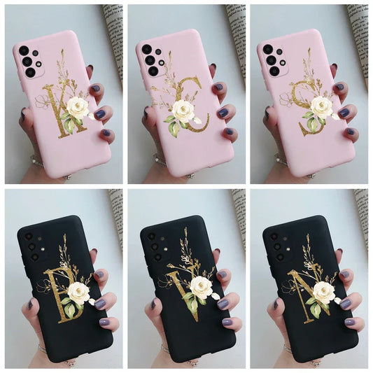 Flower Alphabet Soft TPU Case for Samsung Galaxy A Series
