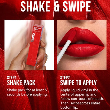 MLSMILE 6-Color Velvet Matte Lip Gloss – Long-Lasting & Waterproof