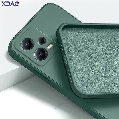 Luxury Double Liner Phone Case for Xiaomi POCO X5 Pro 5G Square Liquid Silicone Back Cover POCOX5 X5Pro 360 Soft Shockproof Bags