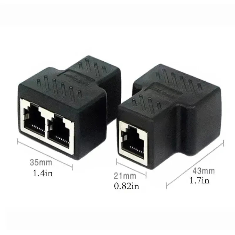 RJ45 Ethernet Splitter LAN Network Adapter