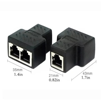 RJ45 Ethernet Splitter LAN Network Adapter