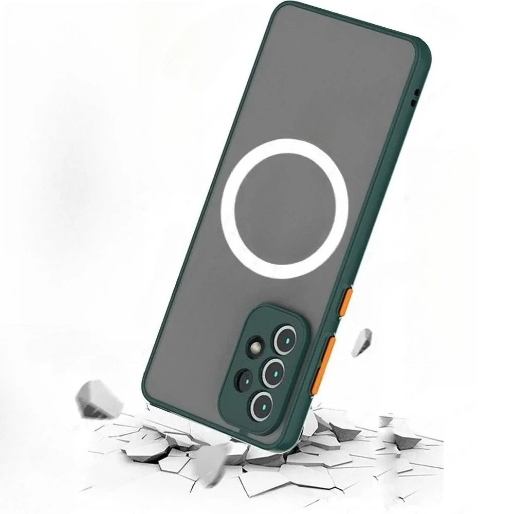 Luxury Magnetic Wireless Charge Case For Samsung A53 A54 A55 A52 A52S A35 A34 A33 A32 A14 A12 A13 A71 5G Shockproof Matte Cover