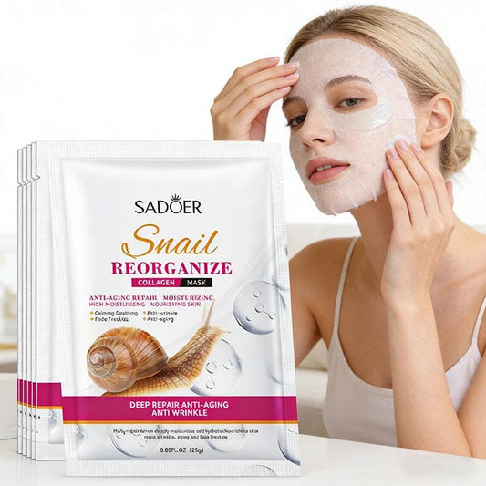 Snail Collagen Face Mask Set for Hydration & Glow (5PCS)