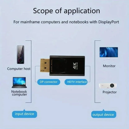 4K 30Hz/60Hz DP DisplayPort to HDMI-compatible Adapter Converter Display Port DP to HDTV Adapter Video Audio Laptop PC Laptop