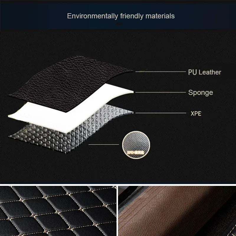 Universal 5-Piece Car Floor Mats – PU Leather Waterproof Foot Pads - Urbizia