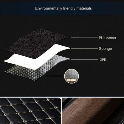 Universal 5-Piece Car Floor Mats – PU Leather Waterproof Foot Pads - Urbizia