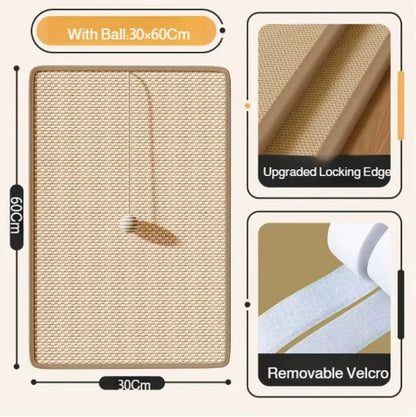 Multi-Function Cat Sisal Scratcher Pad, Sofa Protection Anti-Scratch Mat, No Lint Claw Grinding Pad for Cat Pet Daily Supplies