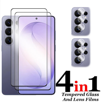 6in1 For Samsung Galaxy S26 Ultra Glass for S26 S26+ S26 Ultra Tempered Glass 2.5D Full Cover Screen Protector and Lens Film