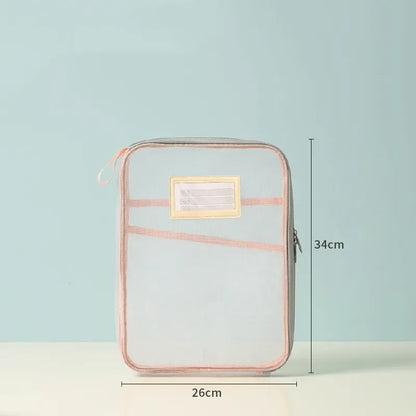 Transparent Stationery Storage Folder Hot Thicken Mesh Zipper File Packing A4 Size School Office Supplies Travel Storage Bags