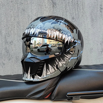 ORZ motorcycle retro helmet cruise men's and women's combination full helmet scorpion helmet reserved Bluetooth headphone slot