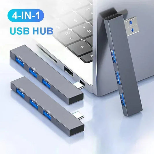 4-in-1 USB 3.0 Type-C Hub Aluminum Multi-Port Adapter
