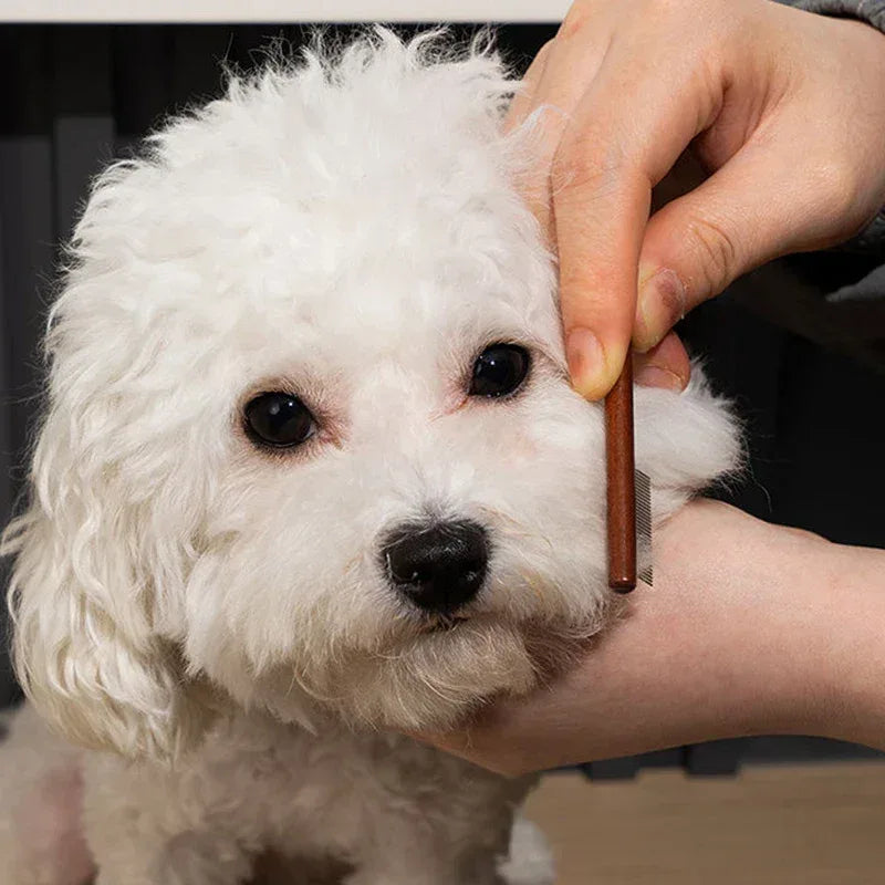 Pet Woodiness Facial Cleaning Comb Removes Tear Stains Eye-poop Comb Dog Hair Repair Scissors Cat Hair Comb Pet Clean Supplies - Urbizia