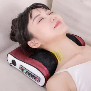 Multifunctional Neck & Shoulder Massage Cushion, Kneading Massage with Warm Compress for Home Daily Relaxation