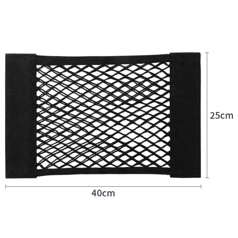 Car Storage Net Stretchable Mesh Pocket Net Magic Elastic Sticker Universal Rear Mesh Trunk Seat Bag Pocket Cage Auto Organizer - Urbizia