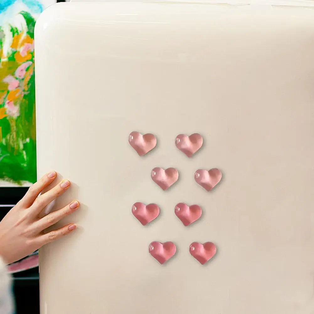 10pcs Heart-shaped Resin Refrigerator Magnets - Multifunctional Kitchen and Office Whiteboard Decoration Magnets