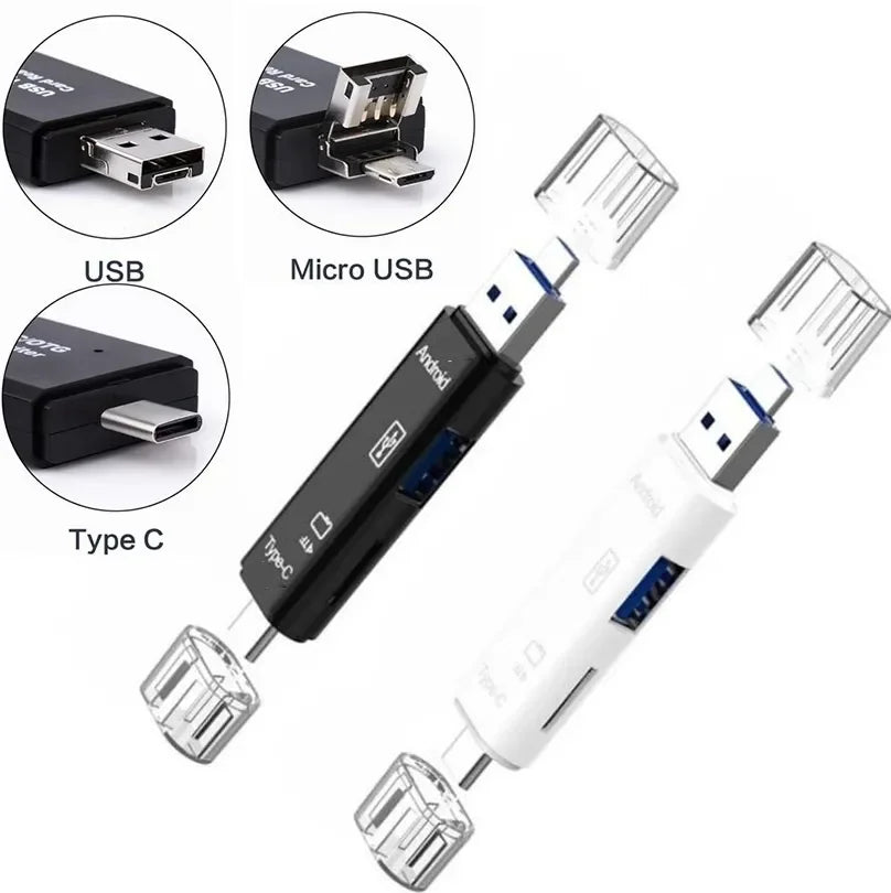 5 in 1 USB 2.0 Multifunction Type C USB Micro USB SD TF Memory Card Reader for Android Computer Dock OTG Type C Adapter