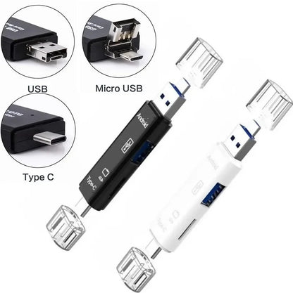 5 in 1 USB 2.0 Multifunction Type C USB Micro USB SD TF Memory Card Reader for Android Computer Dock OTG Type C Adapter
