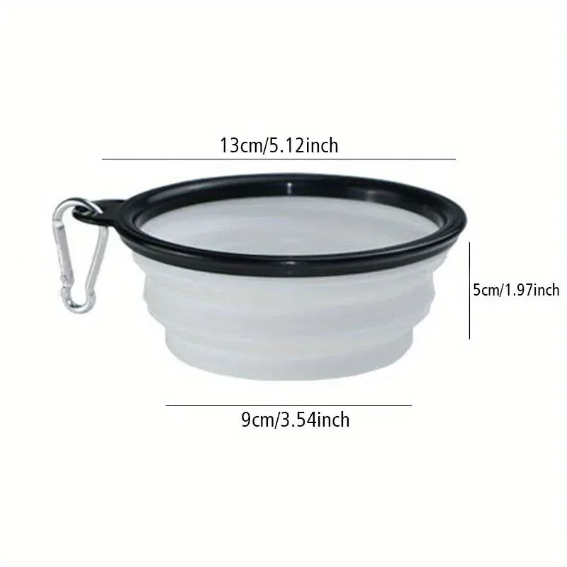 Dog Folding Bowl Portable Dog Travel Bowl Dog Food Water Bowl for Outdoor Walking Silicone Dog Food Water Bowl with Bowl Lip - Urbizia