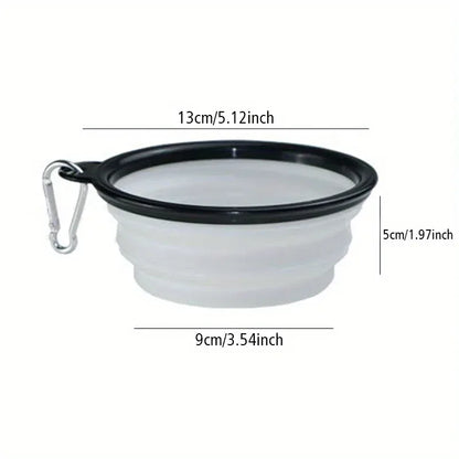 Dog Folding Bowl Portable Dog Travel Bowl Dog Food Water Bowl for Outdoor Walking Silicone Dog Food Water Bowl with Bowl Lip - Urbizia