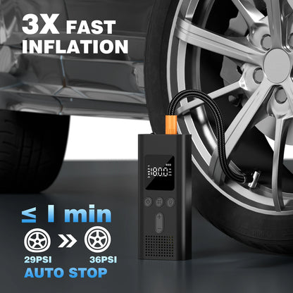 Portable Car Tire Inflator Digital Cordless Air Pump 150PSI Bike Pump  Electric Air Compressor For Car Bicycle