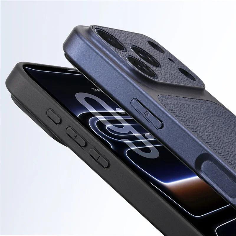 Personalized Initial Letter Leather iPhone Case