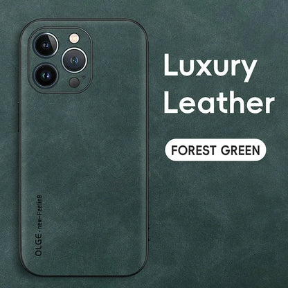 Luxury Leather Phone Case For iPhone 17 16 15 14 13 12 11 Pro Max Plus 17 Air Silicone Soft Protection Shockproof Cover Funda