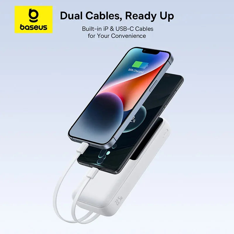 Baseus 20000mAh PD 22.5W Fast Charging Power Bank Dual Cable