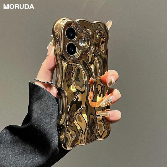 Glossy Wave Border TPU Case for iPhone 17–11 Series